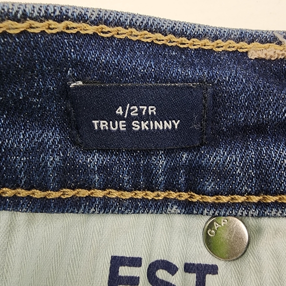GAP Women's Distressed True Skinny Denim Blue Jeans Size 4/27 - Picture 7 of 8